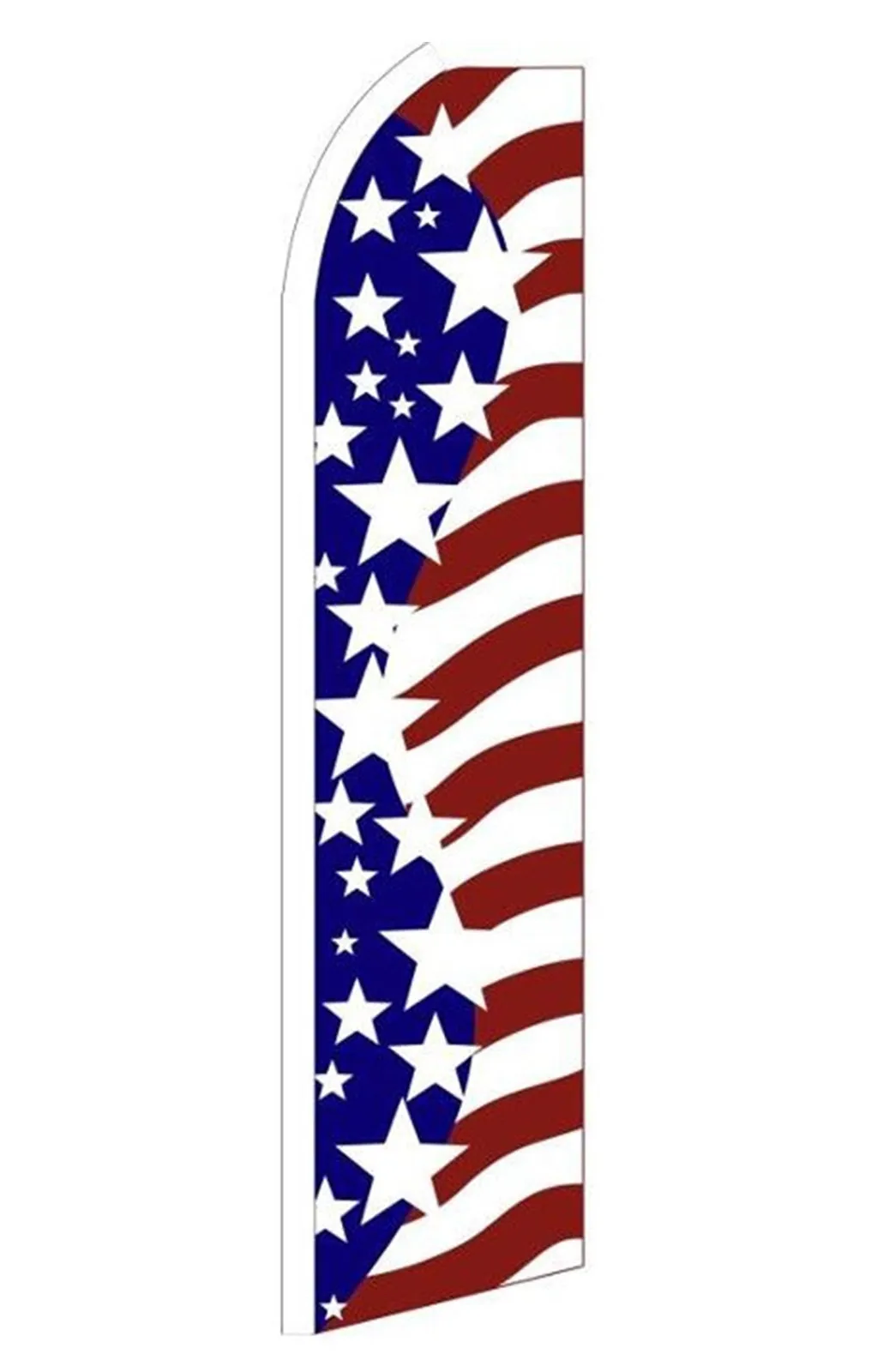 American Glory SA0 feather flag with flowing red and white stripes and white stars on a blue field