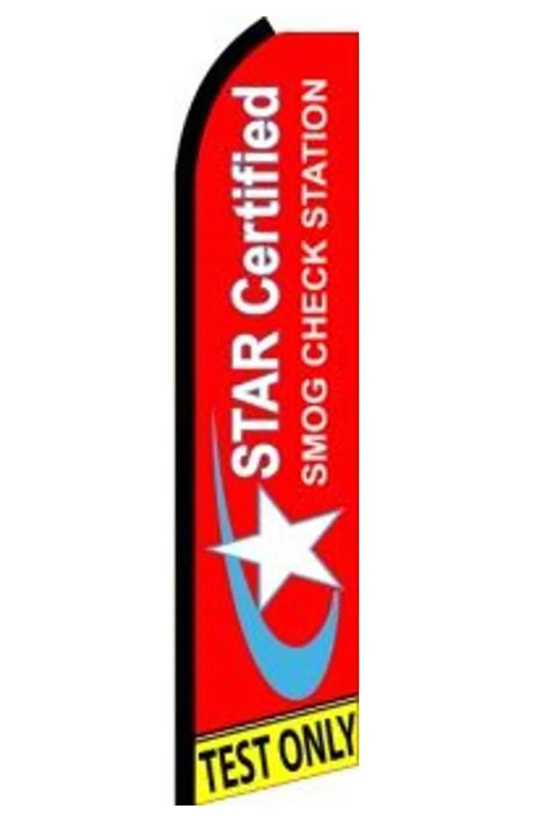 Smog Check vertical swooper feather flag, SM5