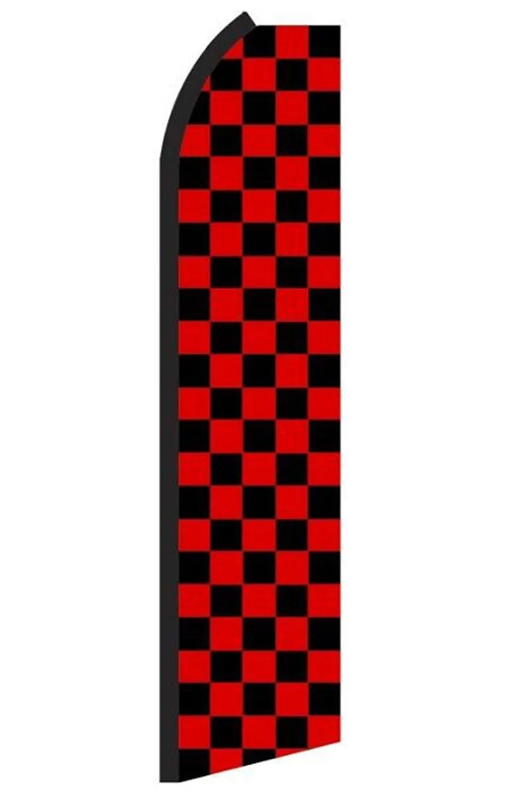 Black & Red Checkered Swooper Feather Flag #rd1