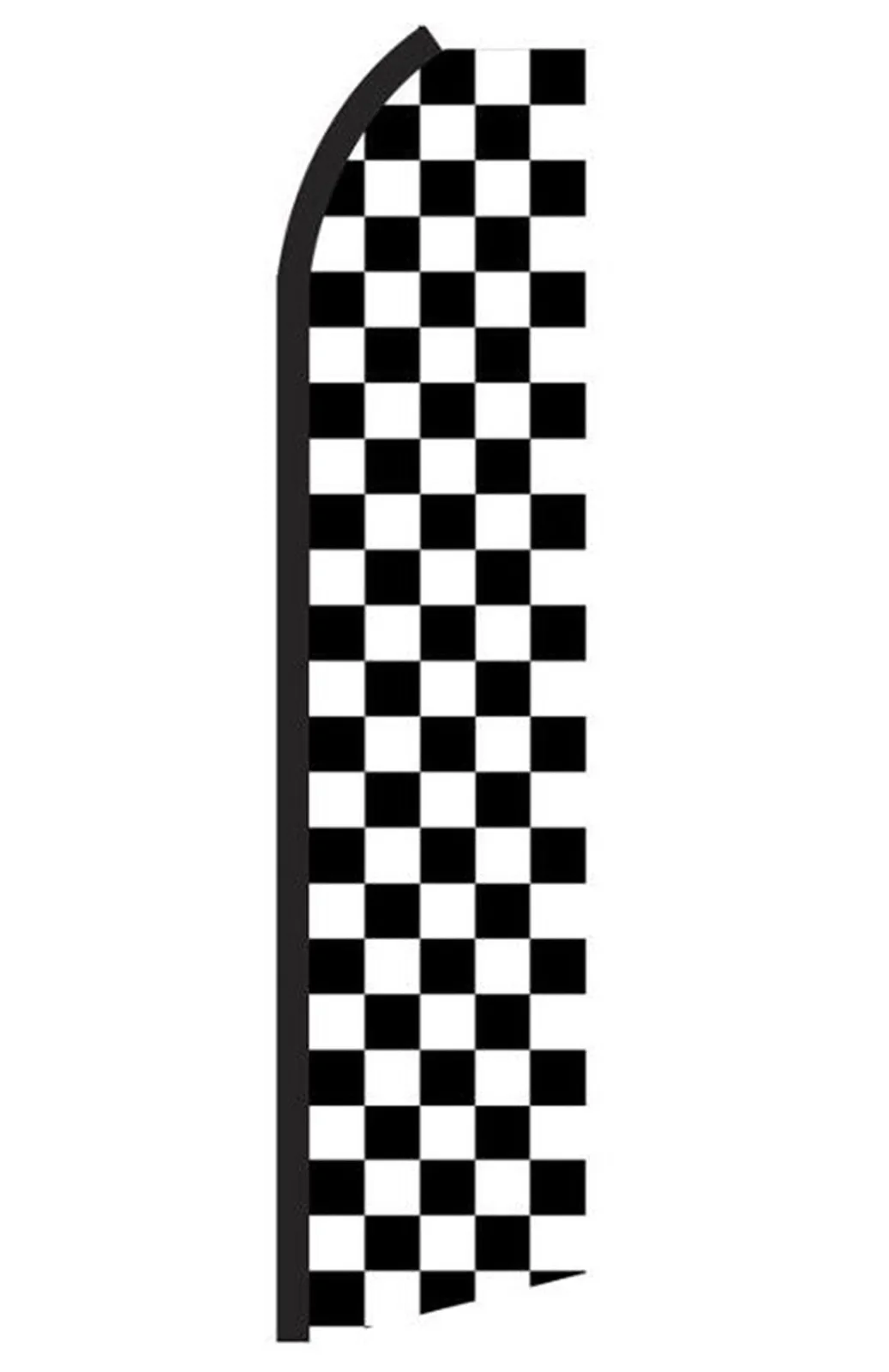 Black & White Checkered Swooper Feather Flag #rd2
