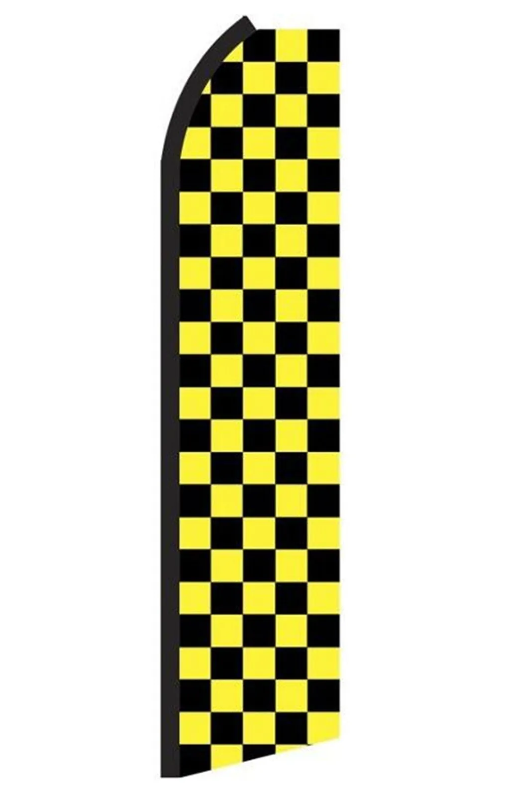 Black & Yellow Checkered Swooper Feather Flag #rd3