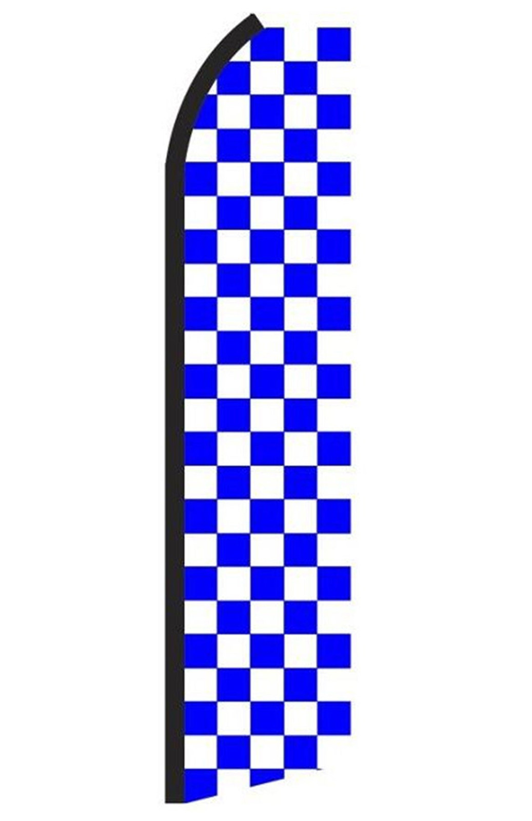 Blue & White Checkered Swooper Feather Flag #rd4