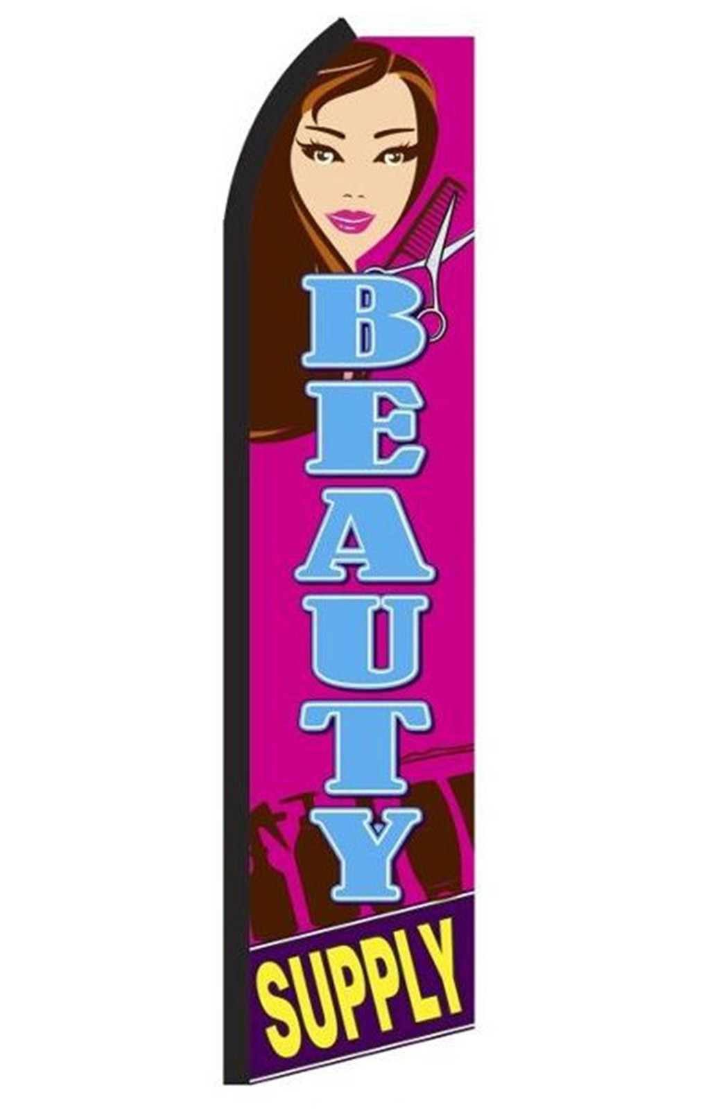 Beauty Supply swooper feather flag, design SG3