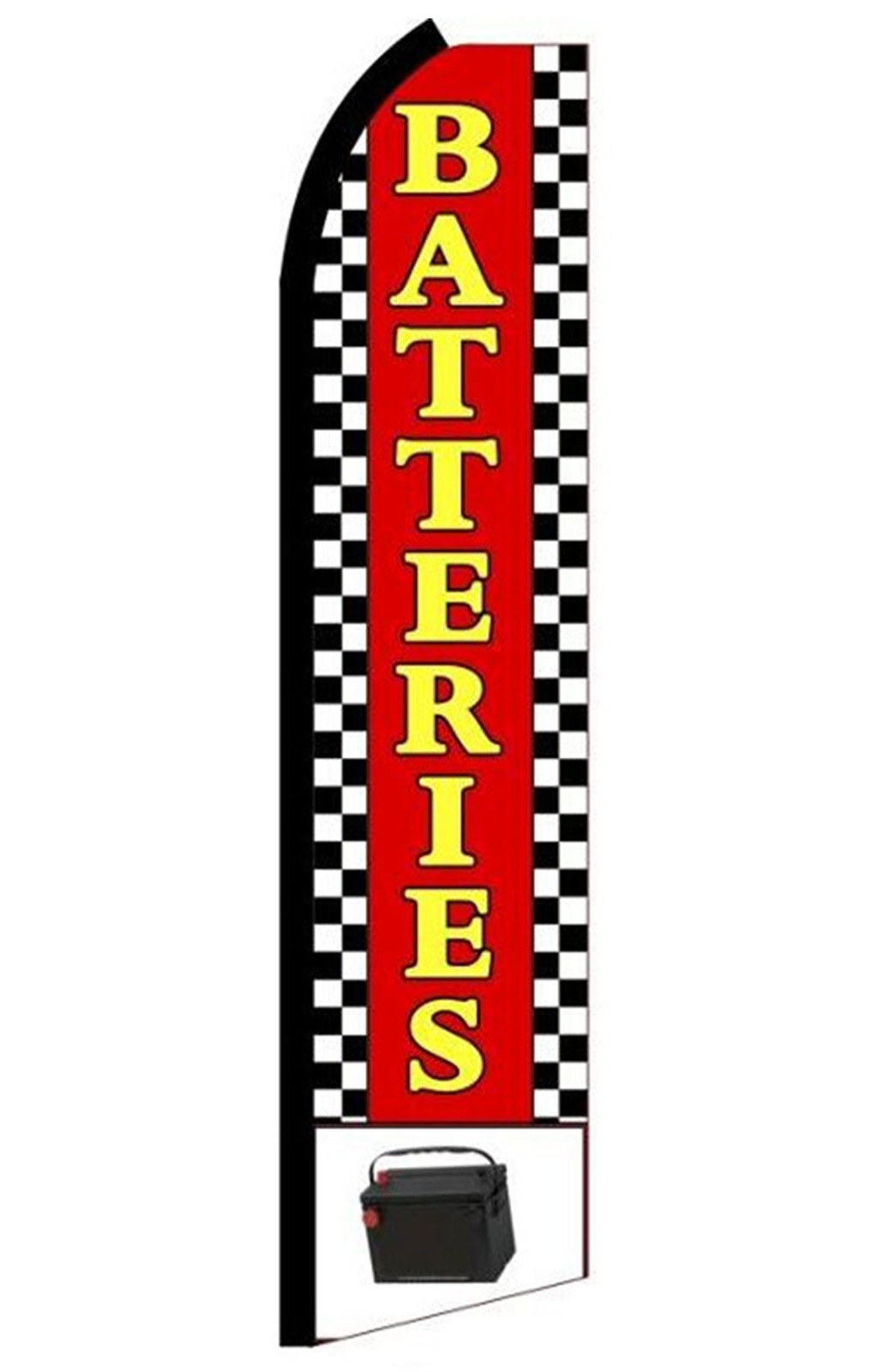 Batteries vertical swooper feather flag, SL2