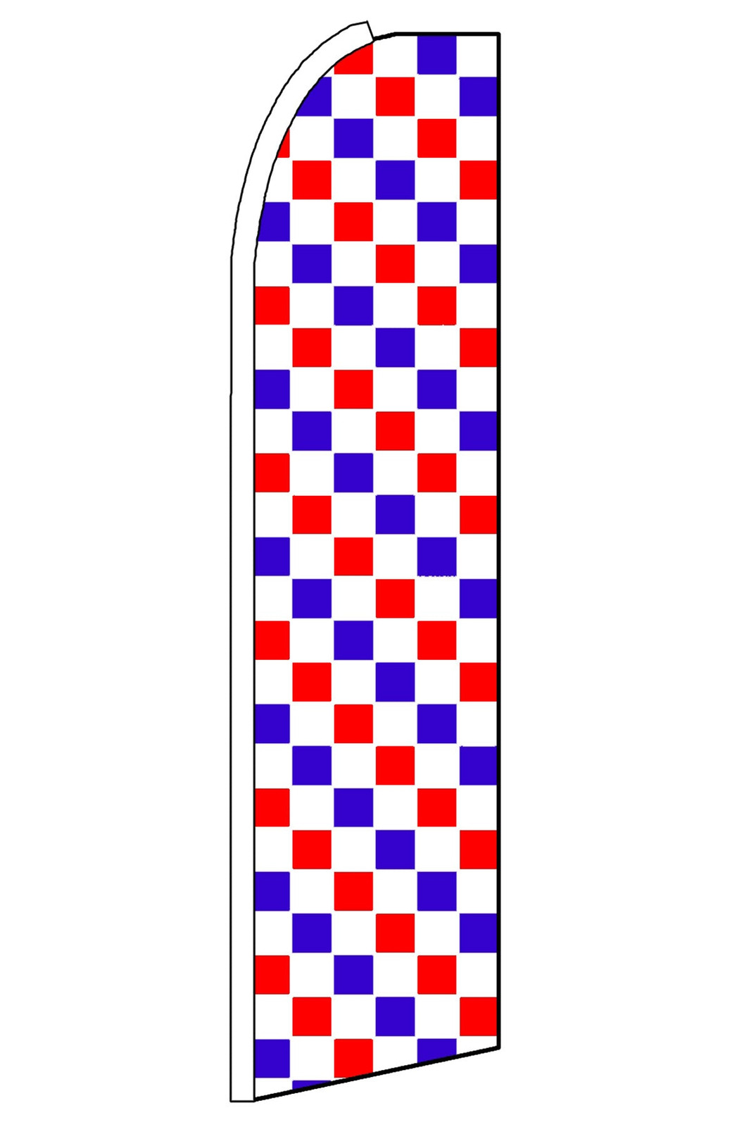 Red Blue White Checkered Swooper Feather Flag #ab17