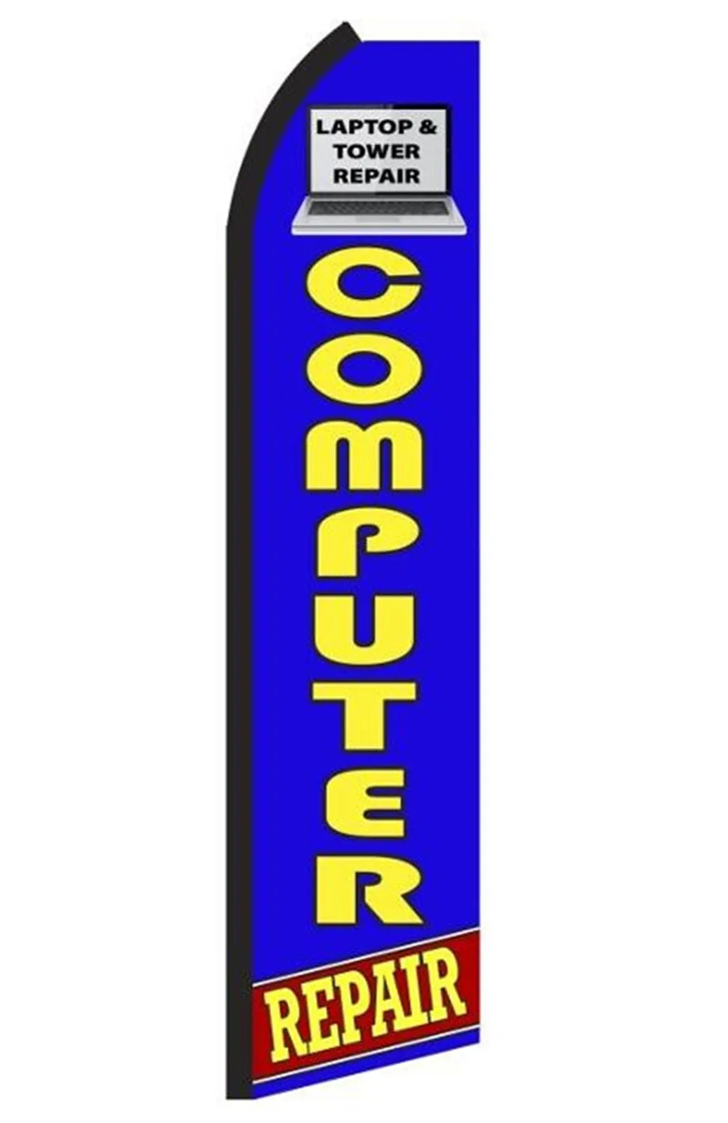 Computer Repair swooper feather flag, design SF2