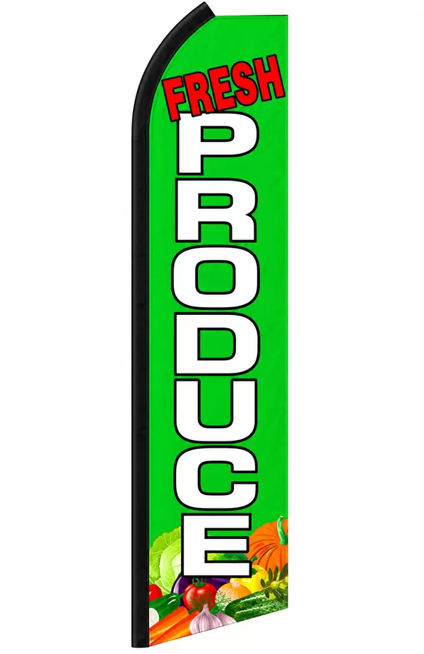 Fresh Produce swooper feather flag, design RJ0