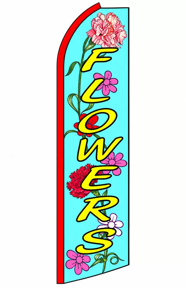 Flowers swooper feather flag, design RL1