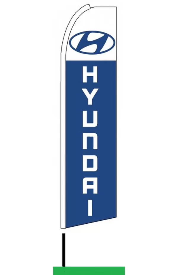 Hyundai vertical swooper feather flag, 0147