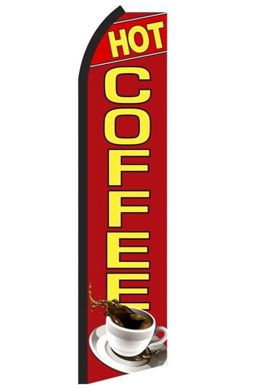 Hot Coffee swooper feather flag, design RK3