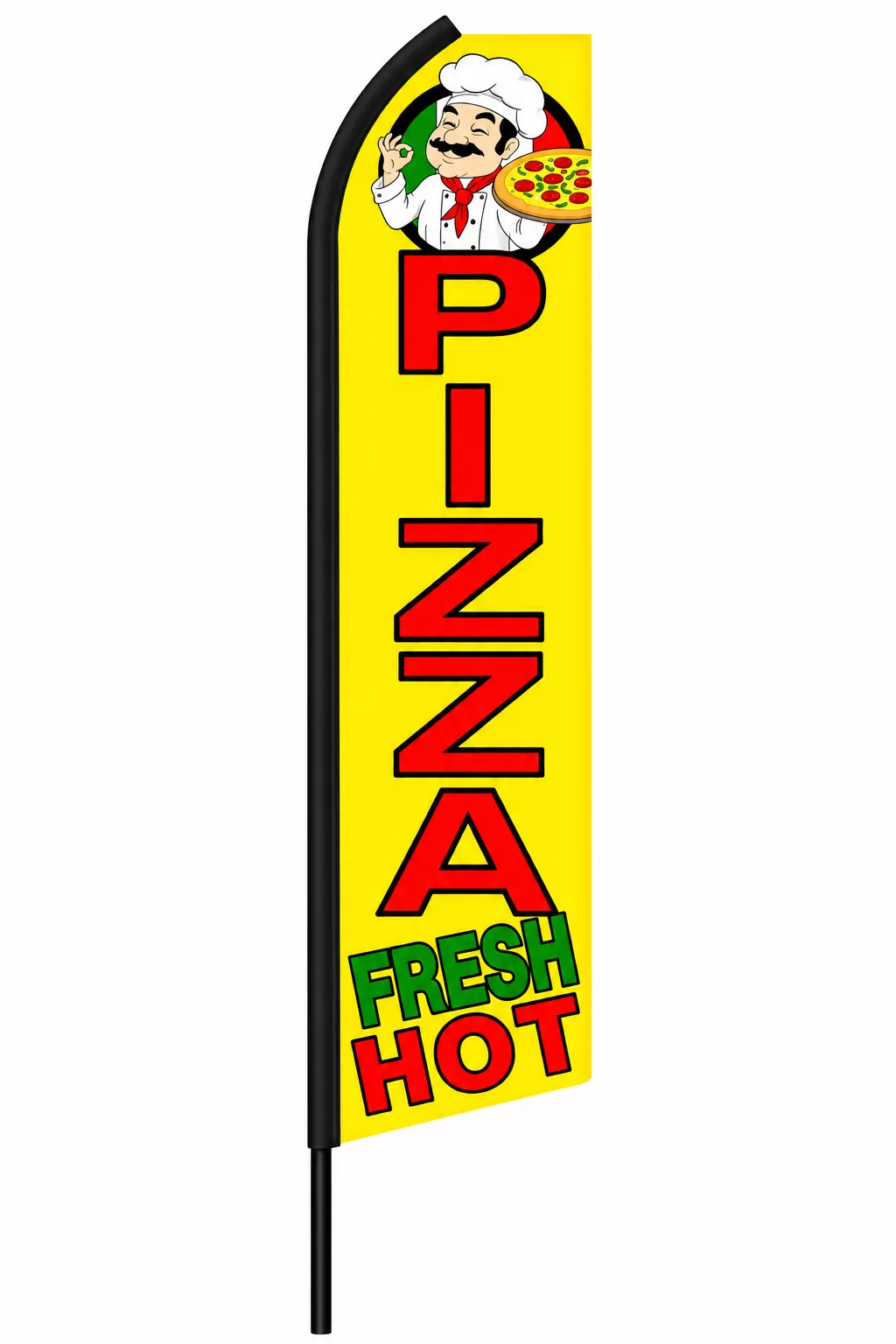 Pizza Fresh Hot swooper feather flag, design RL9