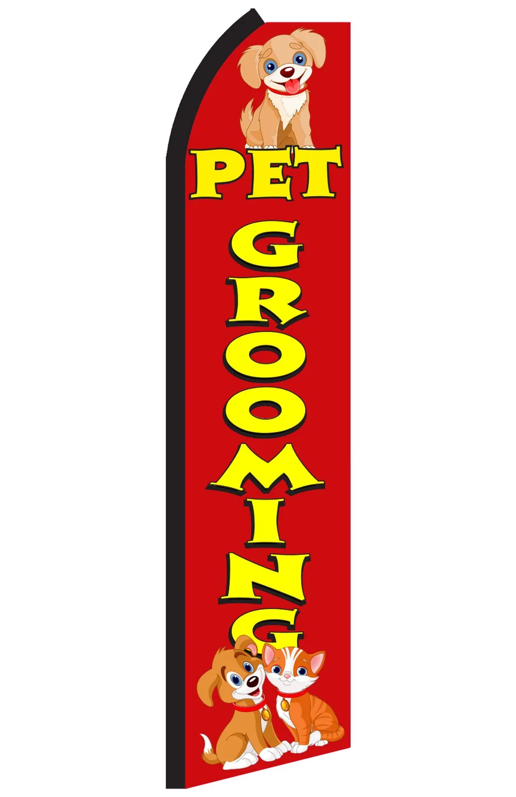 Pet Grooming swooper feather flag, design RR8