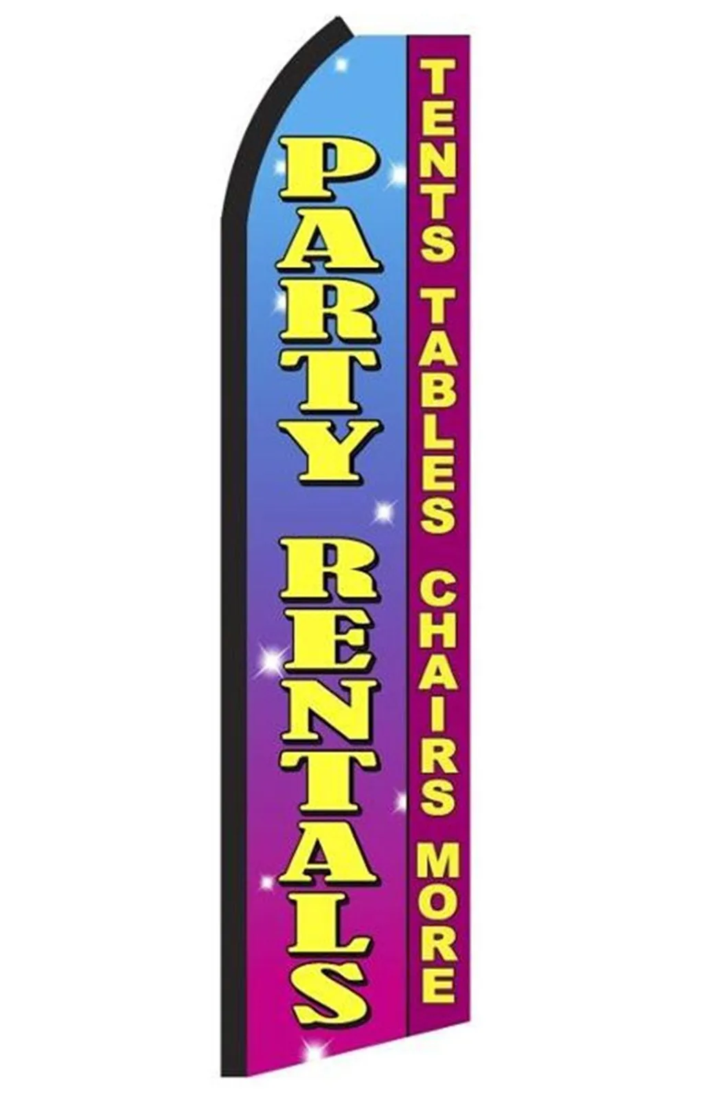 Party Rentals swooper feather flag, design SH1