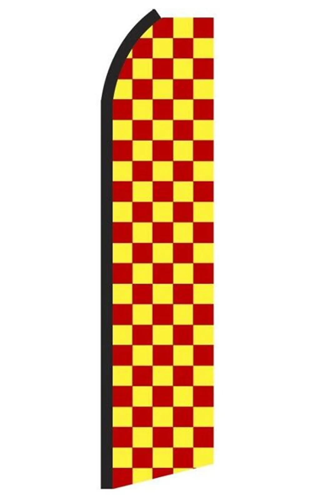 Red & Yellow Checkered Swooper Feather Flag #rt0