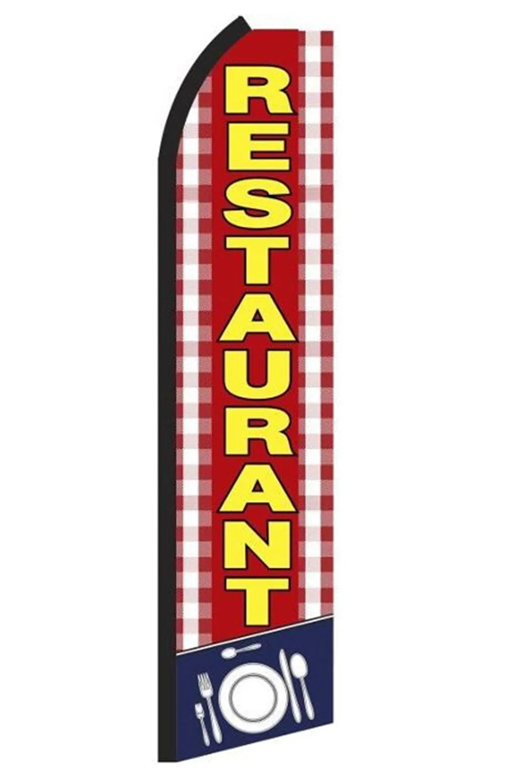 Restaurant swooper feather flag, design RT6
