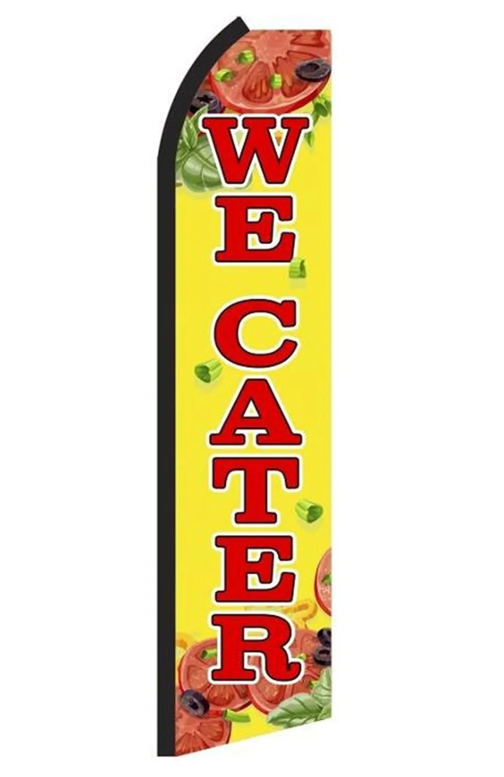 We Cater swooper feather flag, design SK6