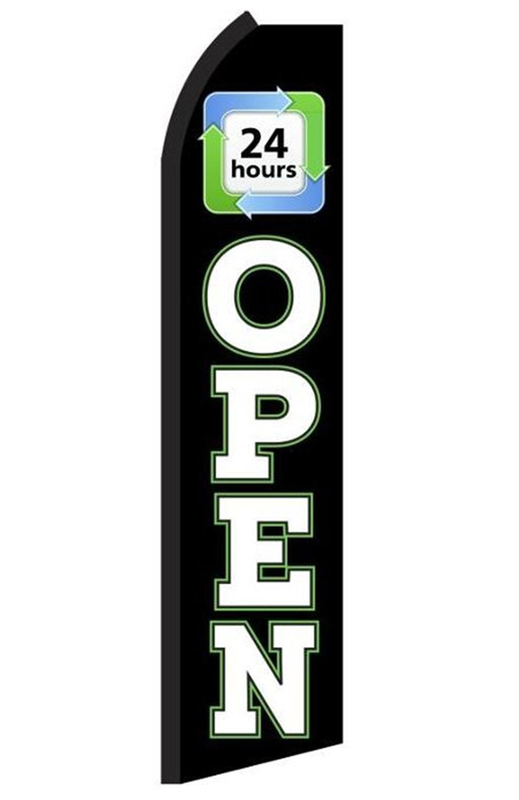 Open 24 Hours Swooper Feather Flag #rq6
