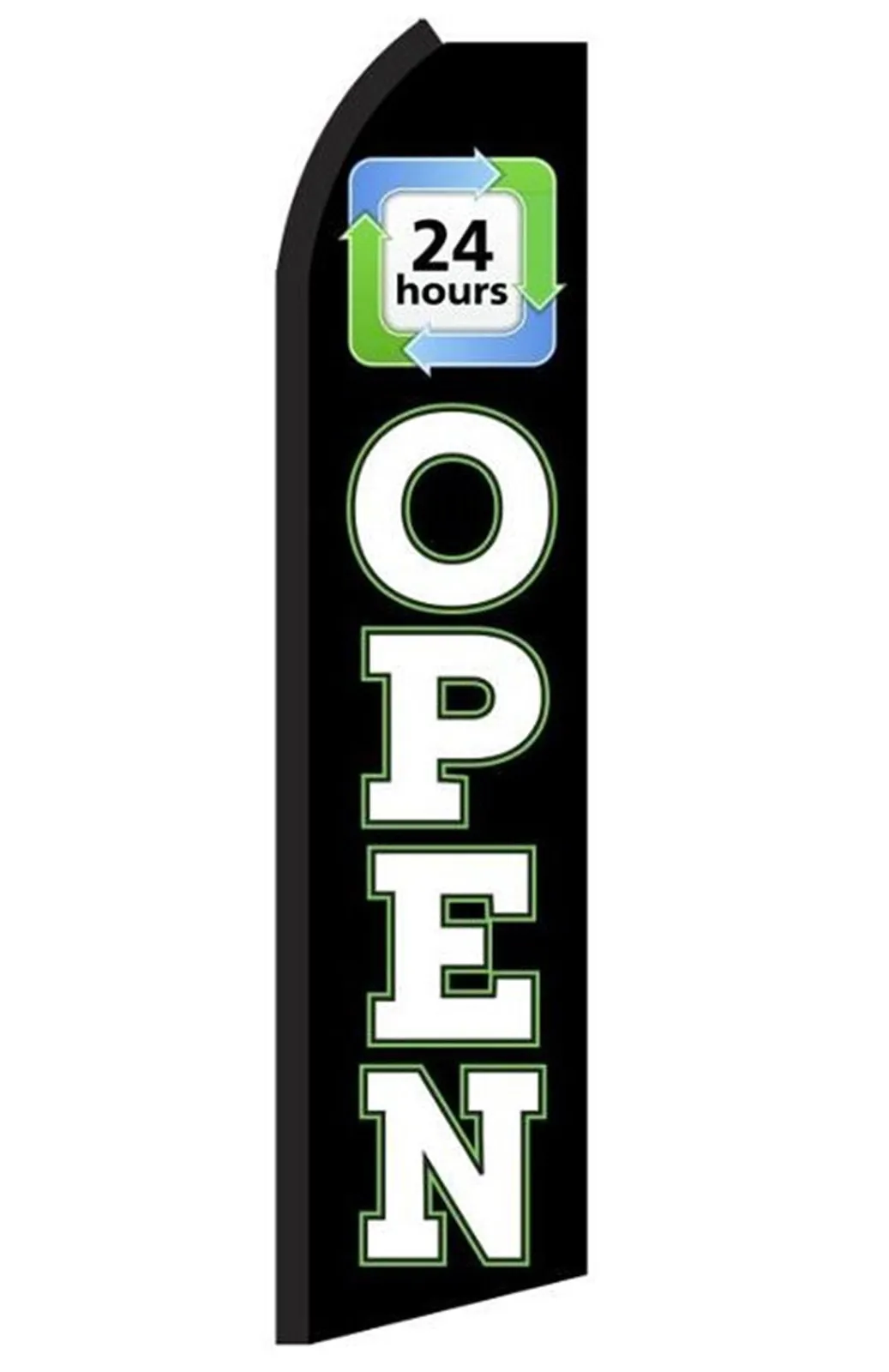 Open 24 Hours Swooper Feather Flag #rq6
