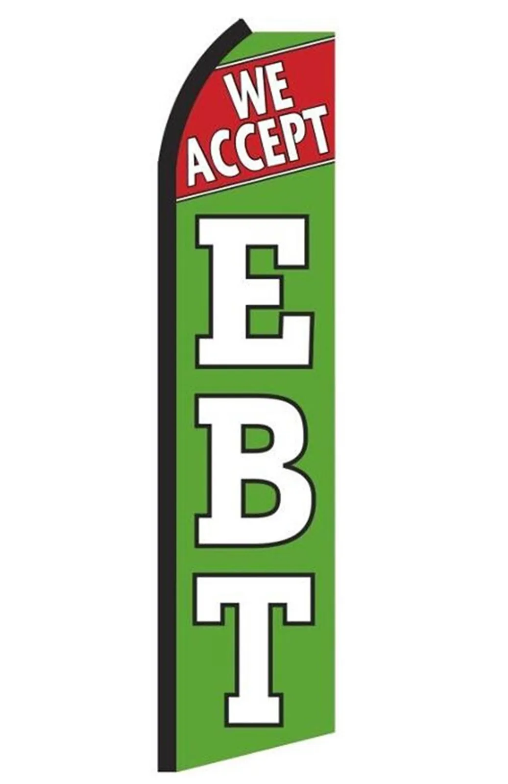 We Accept EBT swooper feather flag, design SE4