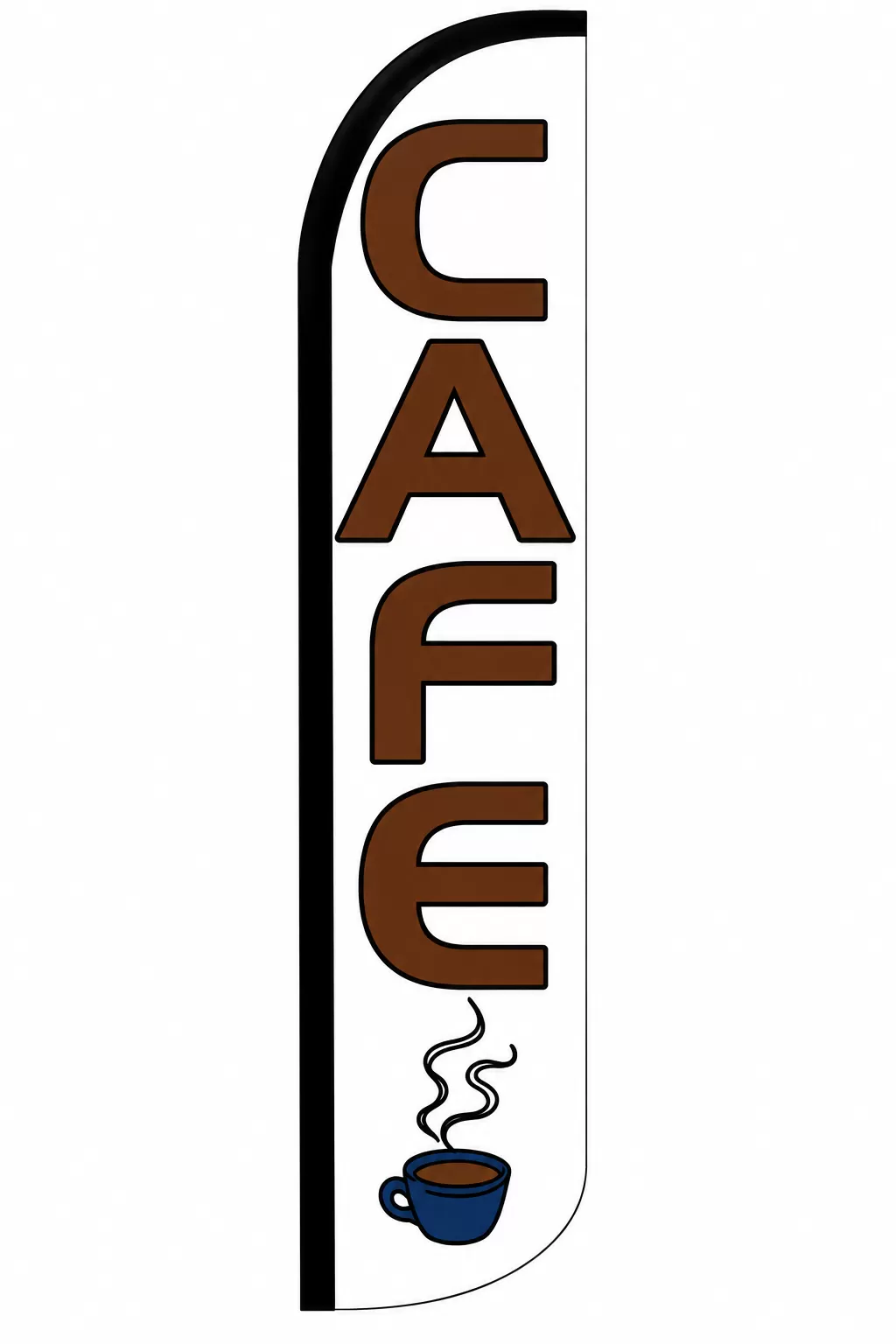 Cafe windless feather flag, design AK010