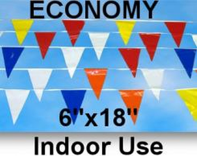 Economy 6x18 Indoor Pennants 60 Feet. #p-6-60