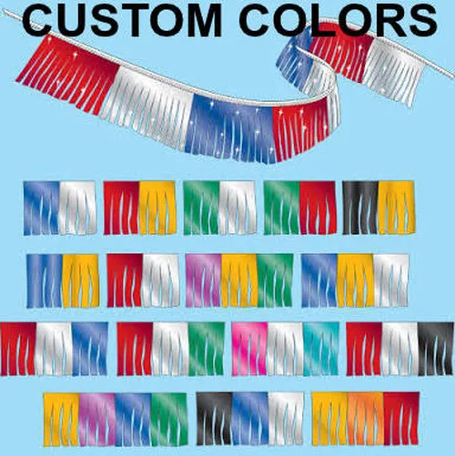 metallic fringe pennants custom colors 60ft #750