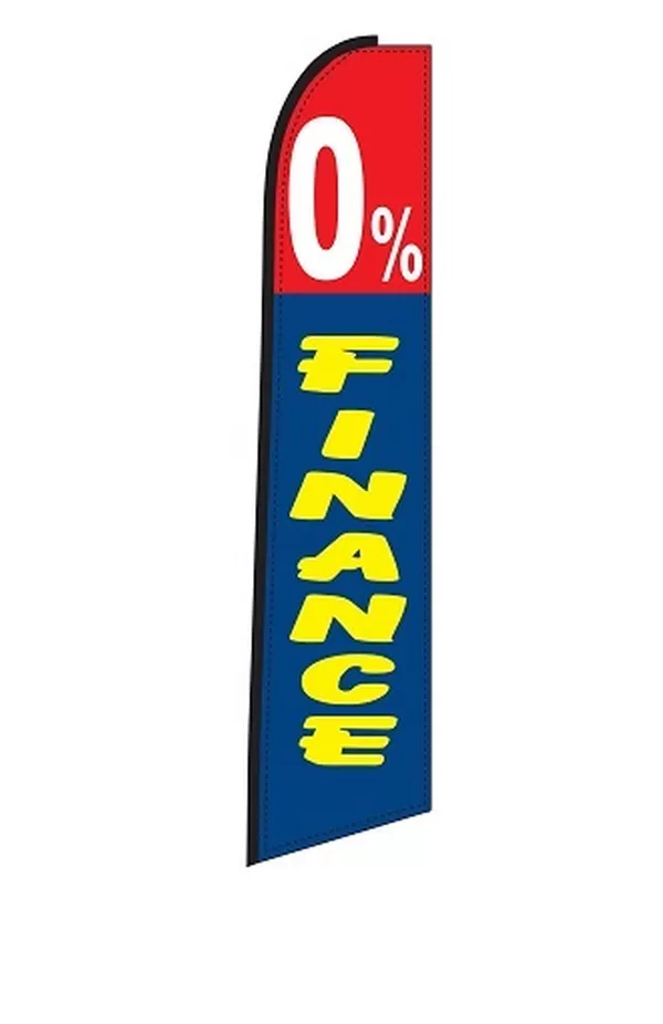 Zero Percent Finance vertical swooper feather flag, SWFL-0001