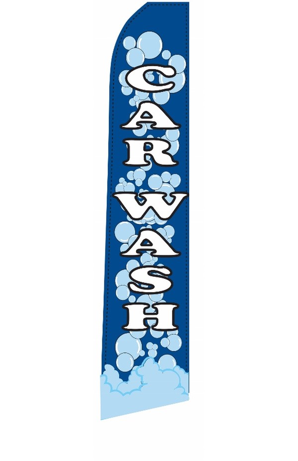 Car Wash vertical swooper feather flag, EZ831