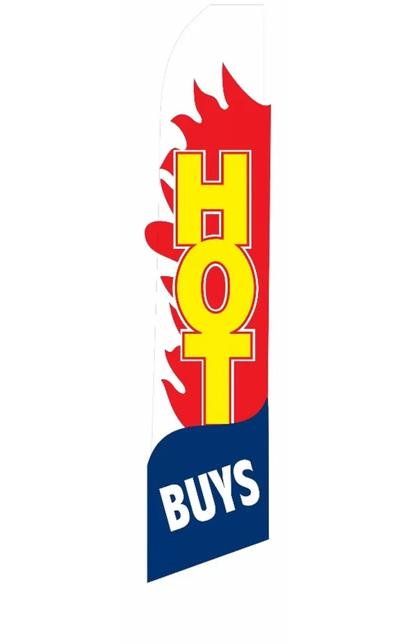 Hot Buys feather flag with red flame artwork, EZ831
