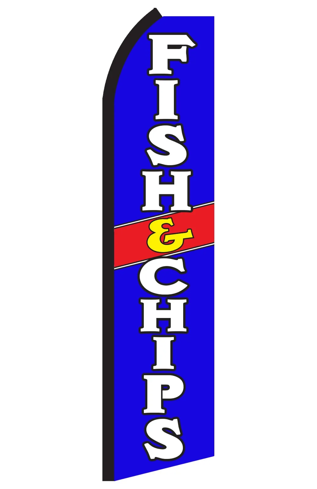 Fish And Chips swooper feather flag, design RH9