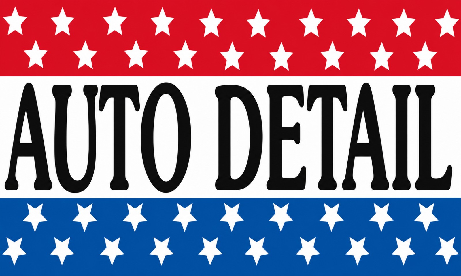 Rectangular 3x5 Auto Detail flag, style 308R, with two hanging grommets