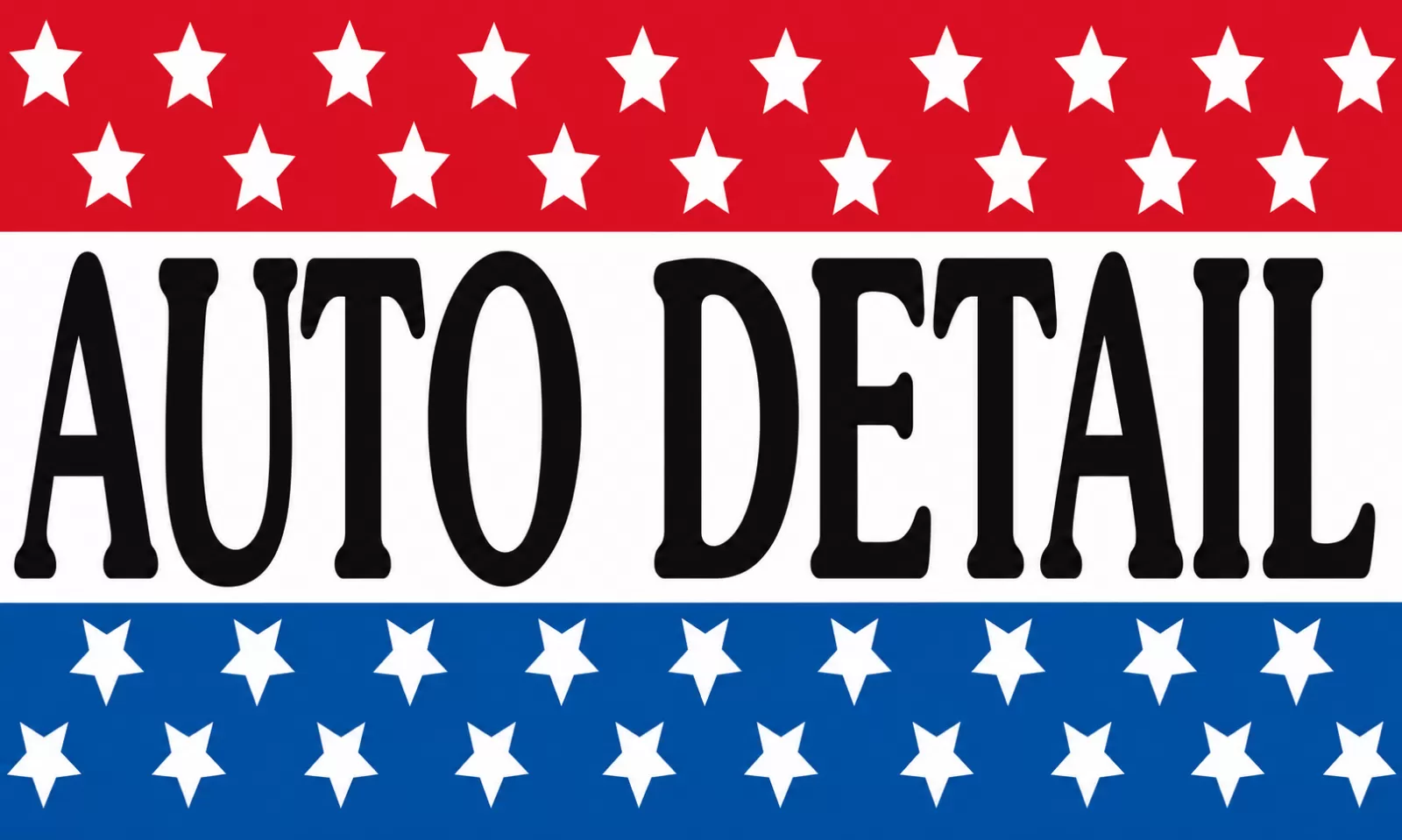 Rectangular 3x5 Auto Detail flag, style 308R, with two hanging grommets
