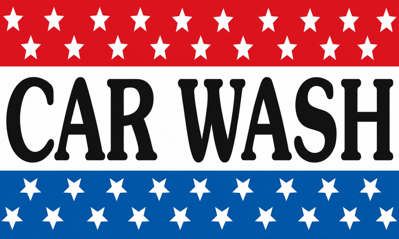 Rectangular 3x5 Car Wash flag, style 309R, with two hanging grommets