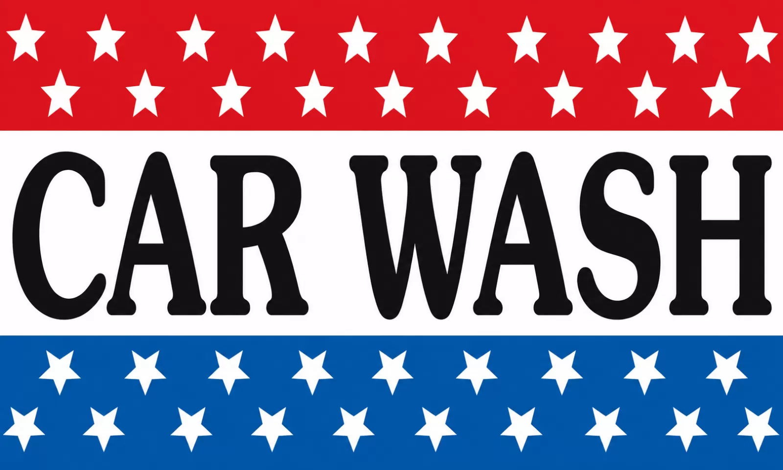 Rectangular 3x5 Car Wash flag, style 309R, with two hanging grommets