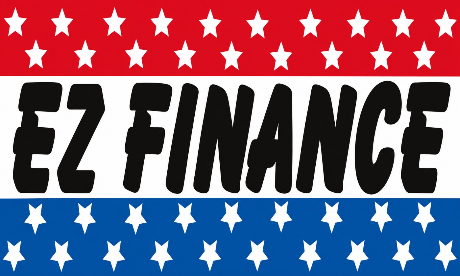 Rectangular 3x5 EZ Finance flag, style 310R, with two hanging grommets