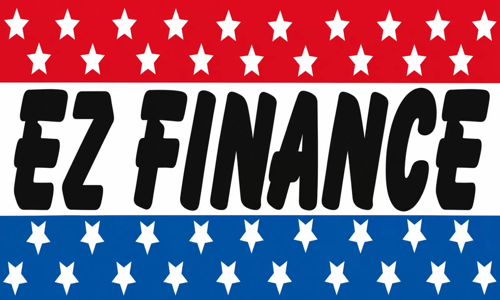 Rectangular 3x5 EZ Finance flag, style 310R, with two hanging grommets