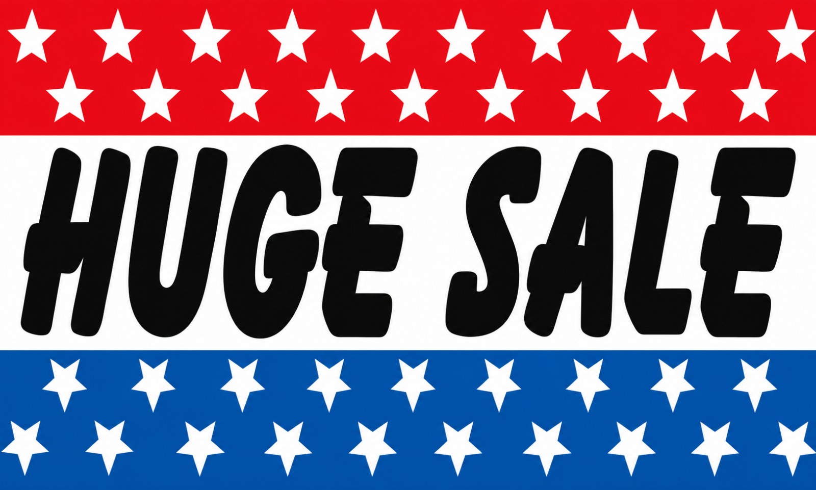 Rectangular 3x5 Huge Sale flag, style 312R, with two hanging grommets
