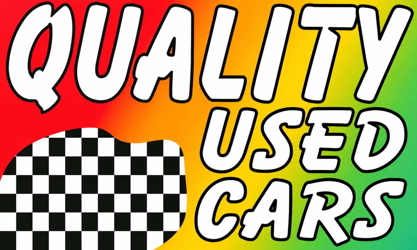Rectangular 3x5 Quality Used Cars flag, style 313R, with two hanging grommets