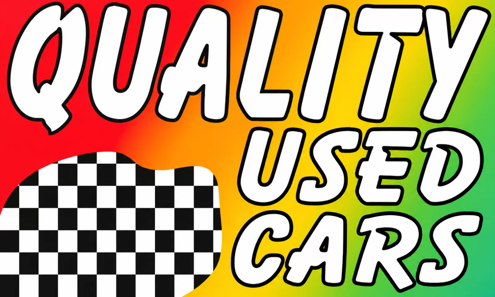 Rectangular 3x5 Quality Used Cars flag, style 313R, with two hanging grommets