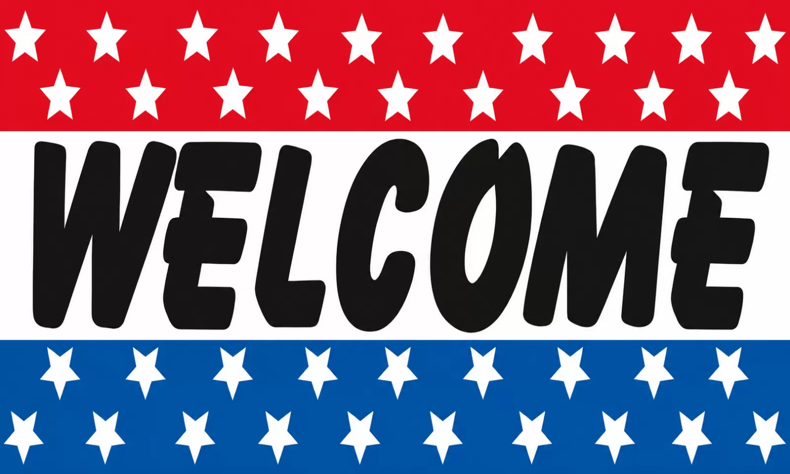 Rectangular 3x5 Welcome flag, style 315R, with two hanging grommets