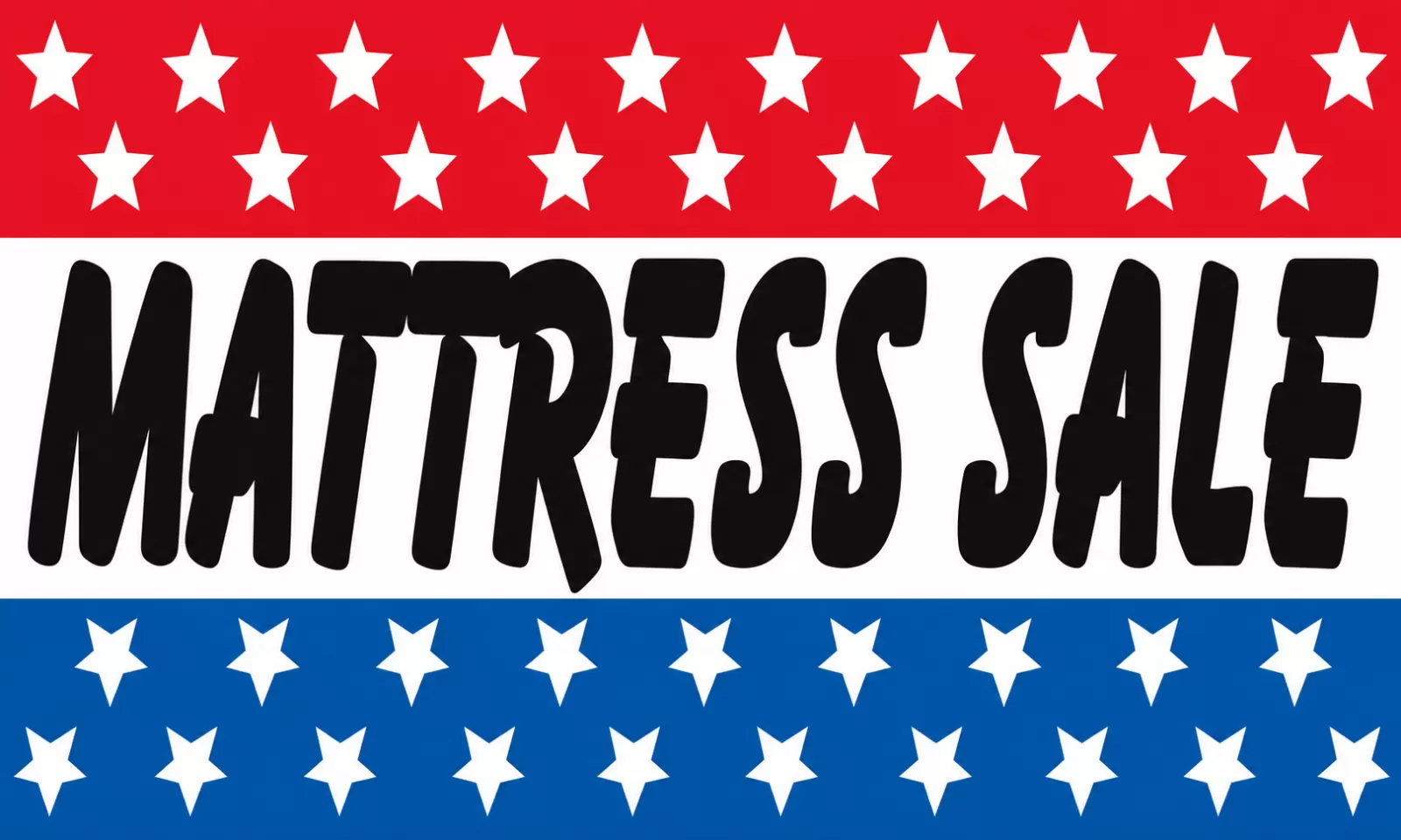 Rectangular 3x5 Mattress Sale flag, style 317R, with two hanging grommets