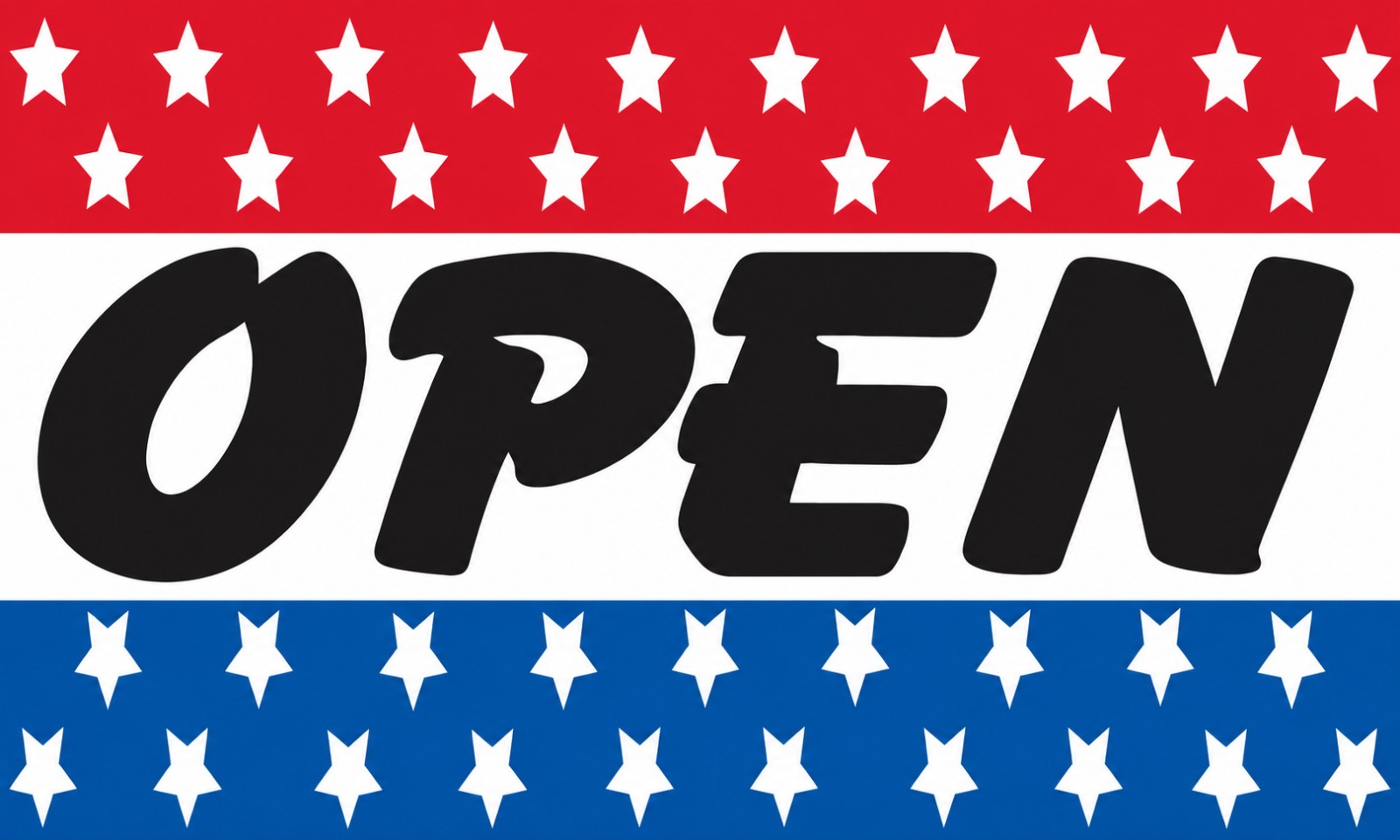 Red, white and blue 3x5 Open message flag