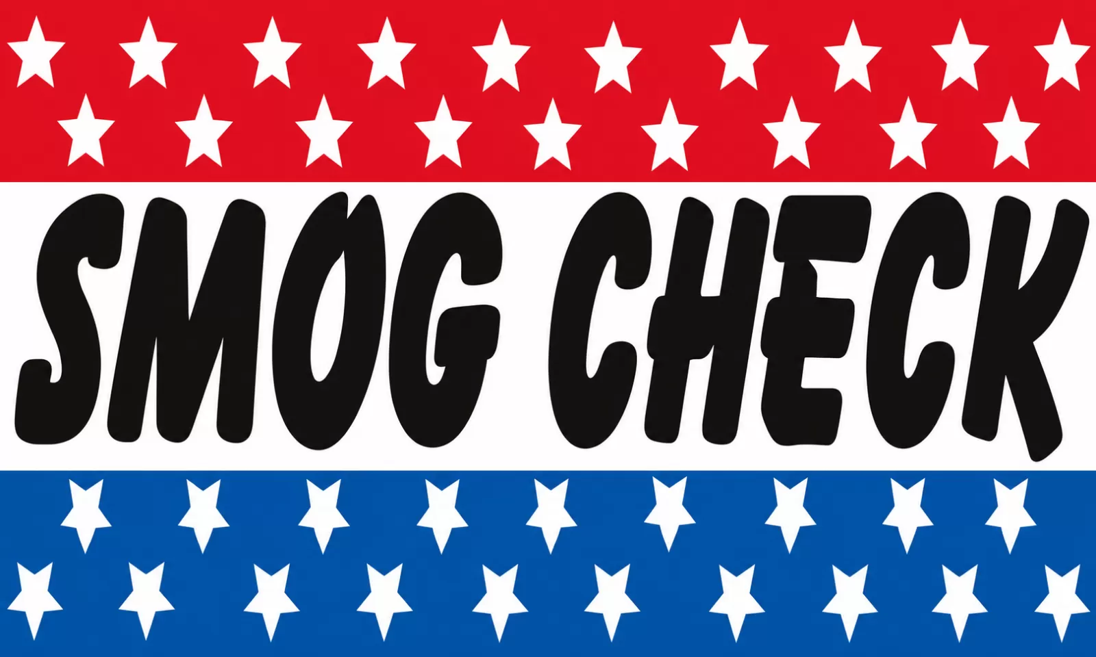 Rectangular 3x5 Smog Check flag, style 319R, with two hanging grommets