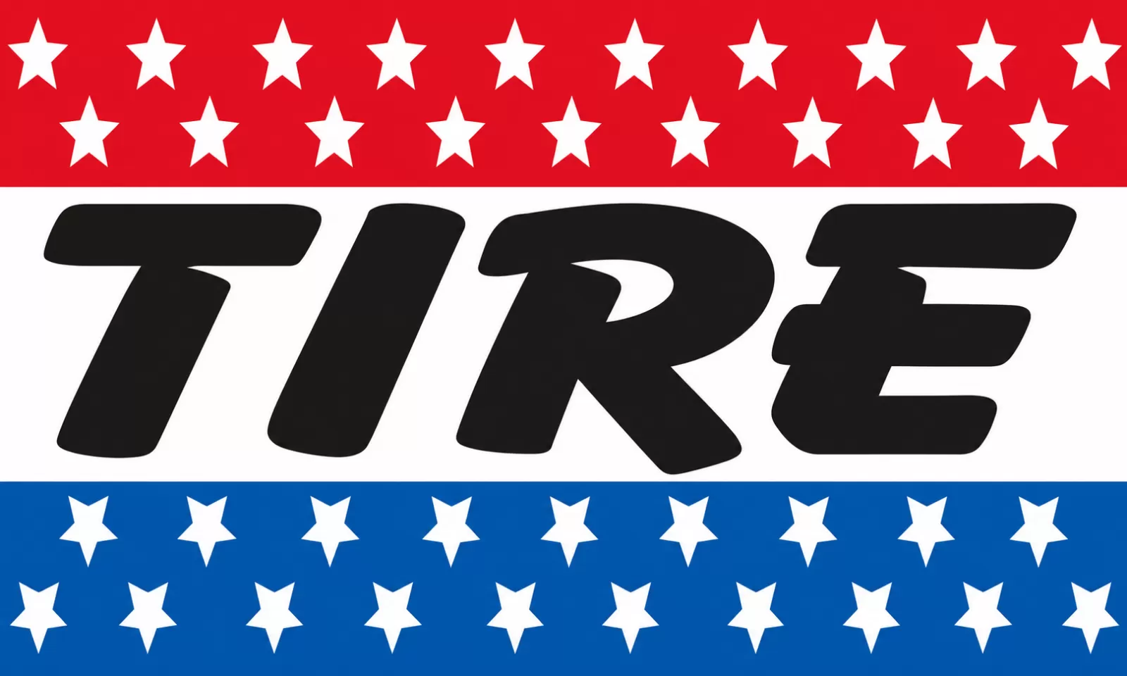 Rectangular 3x5 Tire flag, style 320R, with two hanging grommets