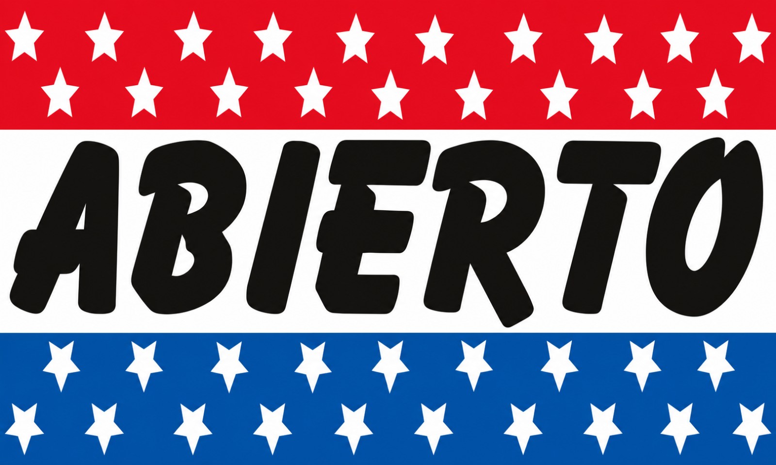 Rectangular 3x5 Abierto flag, style 322R, with two hanging grommets