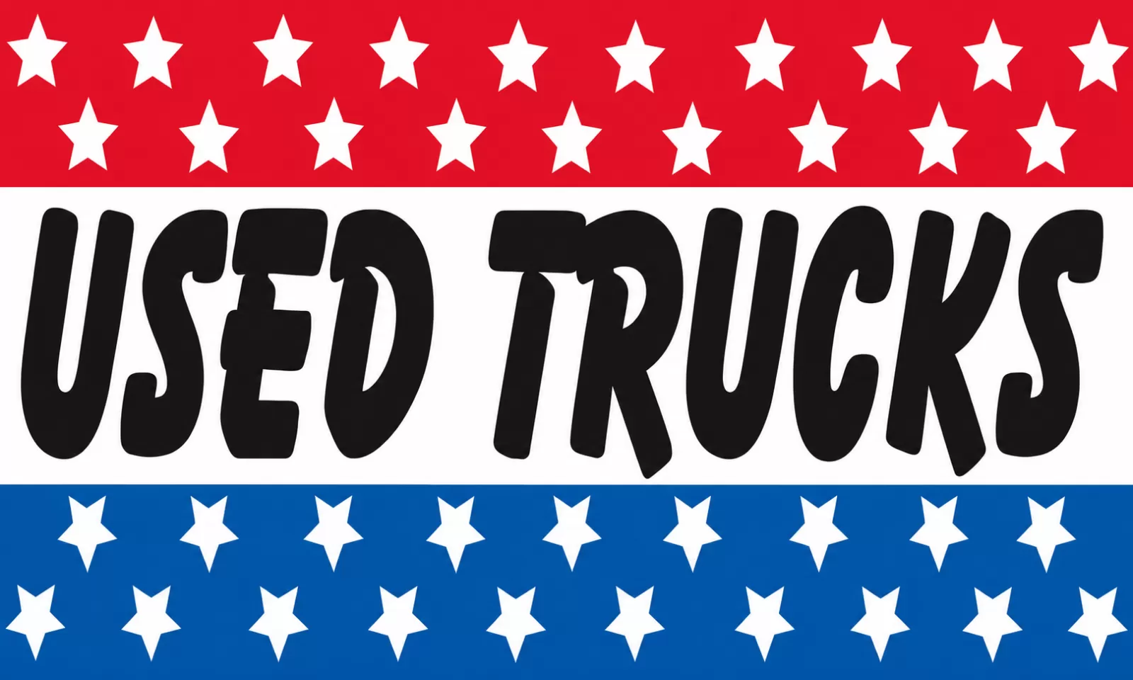 Rectangular 3x5 Used Trucks flag, style 330R, with two hanging grommets
