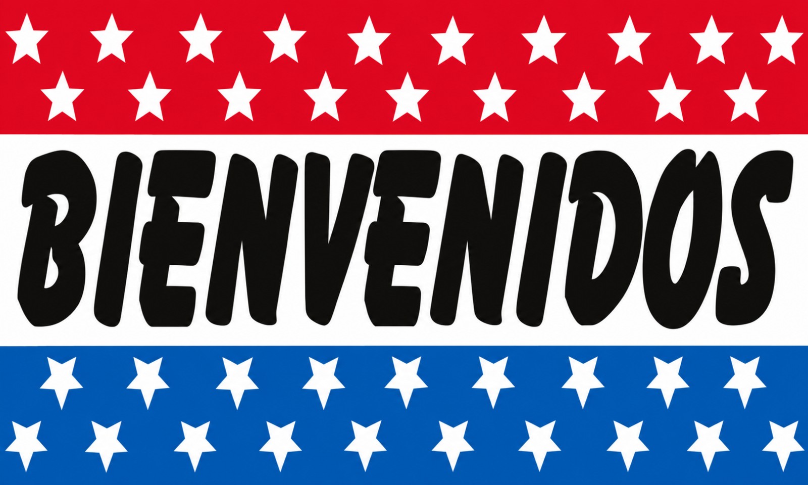Rectangular 3x5 Bienvenidos flag, style 332R, with two hanging grommets