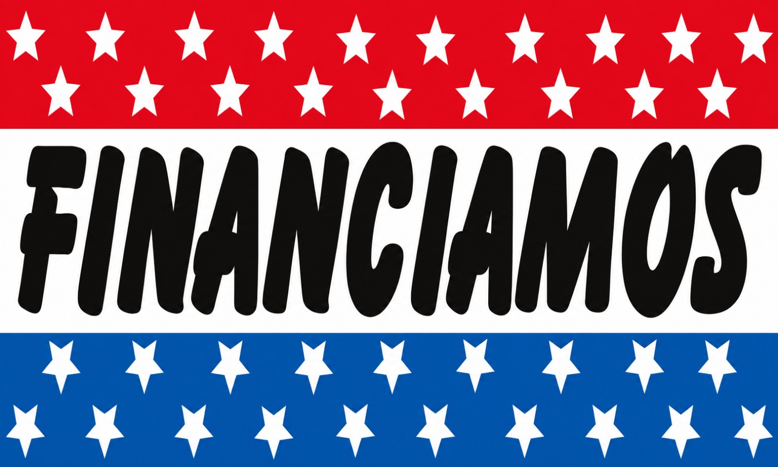 Rectangular 3x5 Financiamos flag, style 333R, with two hanging grommets