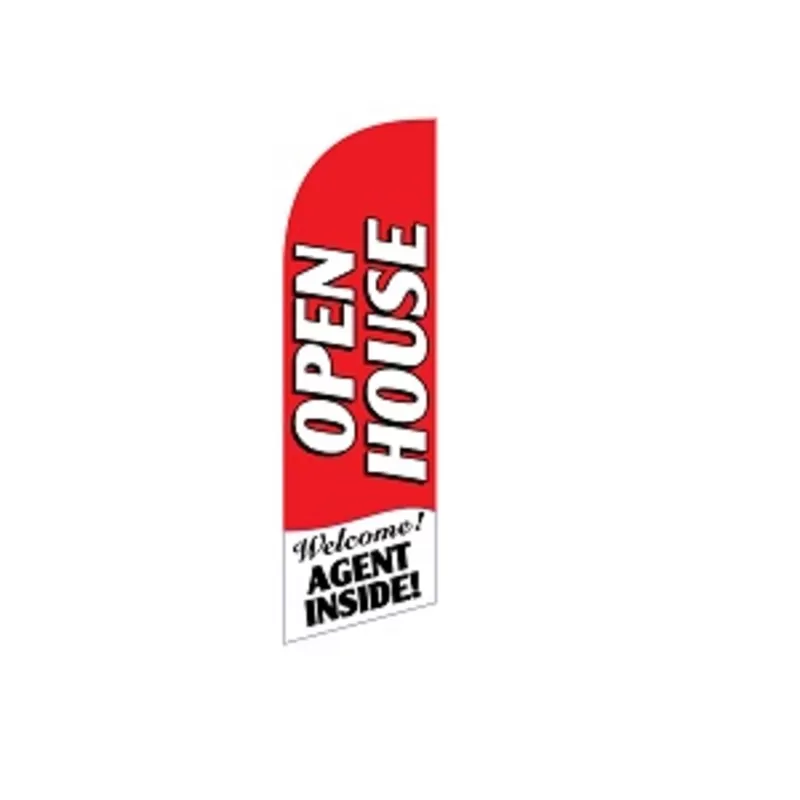 Open House Flag Kit Includes Flag, Flagpole, & Ground-spike Red #Sre-9001