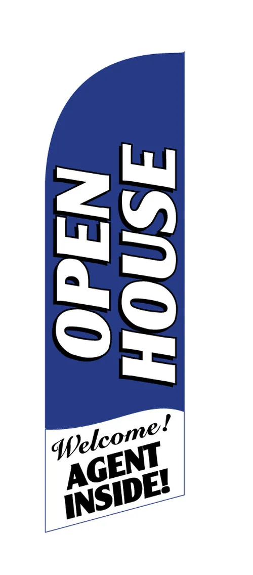 Open House Flag Kit Includes Flag, Flagpole, & Ground-spike Blue #sre-9000